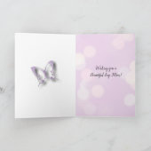 Carte Purple Papillon Mère Fille Photo Fête des mères (Intérieur)
