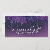 Carte Purple Parties scintillant Drives Salon Spa Certif (Devant)