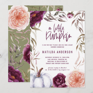 Carte Purple + pêche florale, citrouille baby shower de 