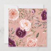 Carte Purple + pêche florale, citrouille baby shower de  (Dos)