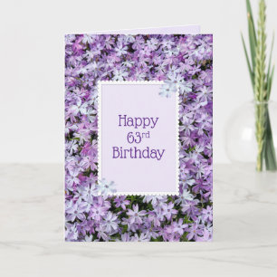 Carte Purple Phlox Pour 63ème Anniversaire