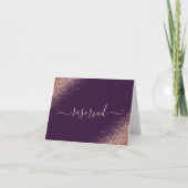 Carte Purple Rose Gold Réservé Mariage Place (Devant)