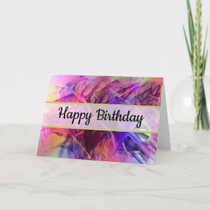 Carte Purple rose moderne Abstrait Joyeux anniversaire