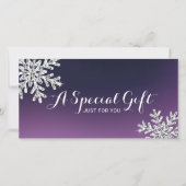 Carte Purple Snowflake Beauté Salon Certificat cadeau (Devant)