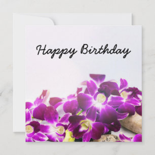 Carte Purple Thai Orchid est à l'anniversaire des arrièr