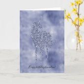 Carte Purple Unicorn Parties scintillant personnalisée (Fleur jaune)