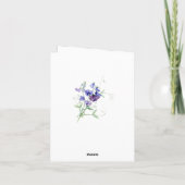 Carte Purple violet sweet pea flowers (Dos)