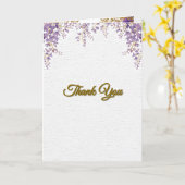 Carte 👉 Purple Wisteria Gold Floral Monogram Wedding En (Fleur jaune)
