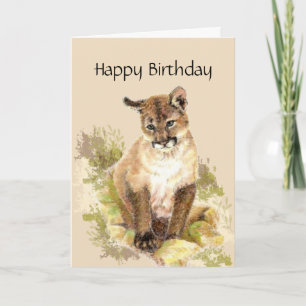 Carte Purr Fect Anniversaire, Cougar, Puma, Lion De Mont