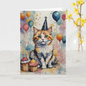 Carte Purr-fection Anniversaire - Personnalisable (Fleur jaune)