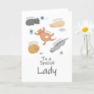 Carte Purr-ific Cat Birthday Card for Her               