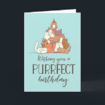 Carte Purrfect Birthday Funny Amoureux des chats Birthda<br><div class="desc">Je vous souhaite un anniversaire parfait. Cartes d'anniversaire amusantes,  humoristiques et parfois sarcastiques pour votre famille et vos amis. Obtenez cette carte de plaisir pour votre personne spéciale. Visitez notre magasin pour plus de cartes d'anniversaire cool.</div>