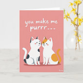 Carte Purrfect Love Cute Cats Card (Fleur jaune)
