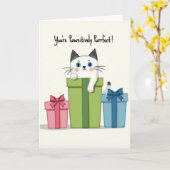 Carte Purrfect Mothers Day Gift Box Card (Fleur jaune)
