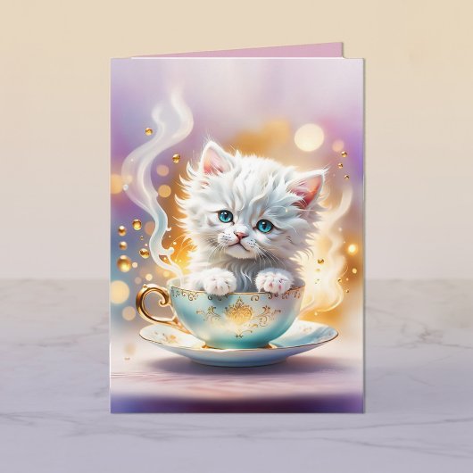Carte Purrfection dans une Teacup — Note