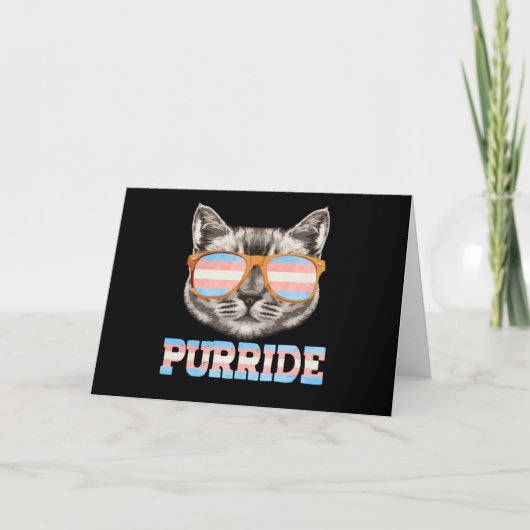 Carte Purride Cat Pride LGBT Transgenre Drapeau Transgen (Devant)
