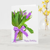Carte purthday tulip (Fleur jaune)