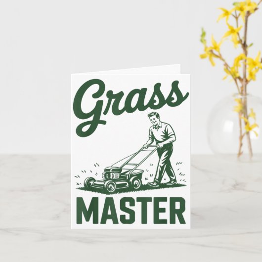 Carte Push Lawn Mower Legend Gr Master Dad Funny Mowing  (Fleur jaune)