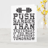 Carte Push plus dur que hier - Motivation de l'entraînem (Fleur jaune)