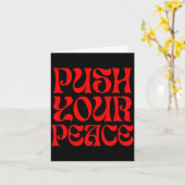 Carte Push Your Peace Sritual Funny Cool Retro Outfit  (Fleur jaune)