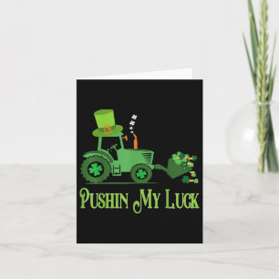Carte Pushin My Luck St. Patricks Day Shamrock Irish Boy