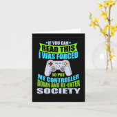 Carte Put Controller Down Re-enter Society Funny Gamer P (Fleur jaune)