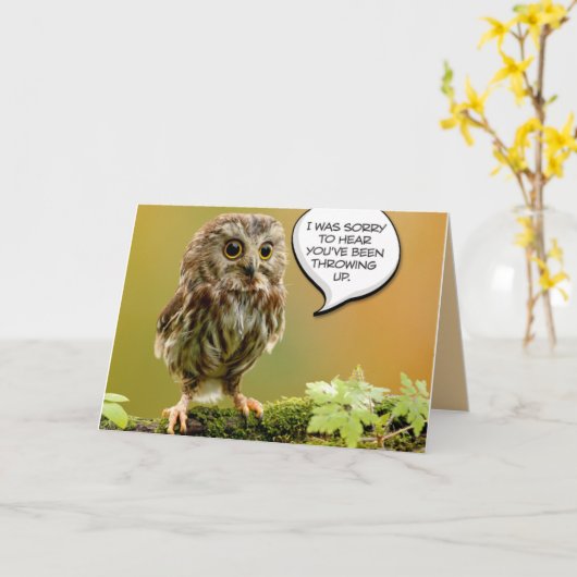 Carte "Putain Baby Owl" (Chouette Bébée), Ça Va Bien Bie (Fleur jaune)