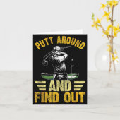 Carte Putt Around And Find Out Funny Golf Quote  (Fleur jaune)