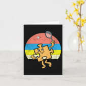 Carte Puzzle Badminton Joueur Sensibilisation sur l'auti (Fleur jaune)