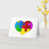 Carte Puzzle Coeur (Fleur jaune)