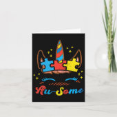 Carte Puzzle de visage de licorne Ausome Sensibilisation (Devant)