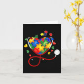 Carte Puzzle du coeur Stethoscope Er Rn Cna Infirmière A (Fleur jaune)