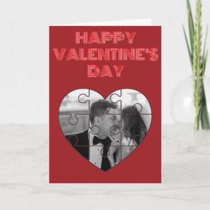 Carte Puzzle Heart Photo personnalisée Valentine Card