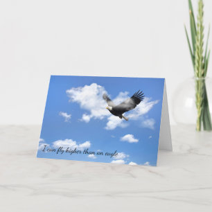 Carte Pygargue à tête blanche volant dans les nuages