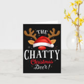 Carte Pyjama Cerf de Noël Bavard Famille Correspondante  (Fleur jaune)