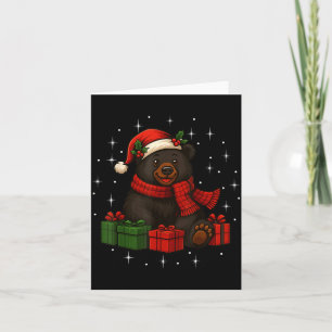 Carte Pyjama de Noël Funny Bear pour hommes femmes enfan
