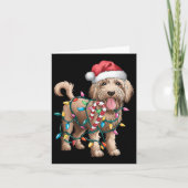 Carte Pyjamas Golden Doodle de Noël pour W (Devant)