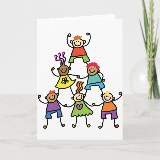 Carte Pyramide de l'Amitié des Enfants Colorée