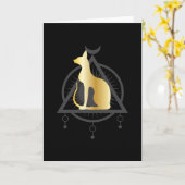 Carte Pyramide égyptienne du chat Bastet Égypte (Fleur jaune)