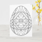 Carte Pysanki couleur 1 (Fleur jaune)