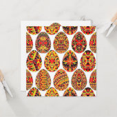 Carte Pysanki OEufs Pâques (Devant/Arrière en situation)