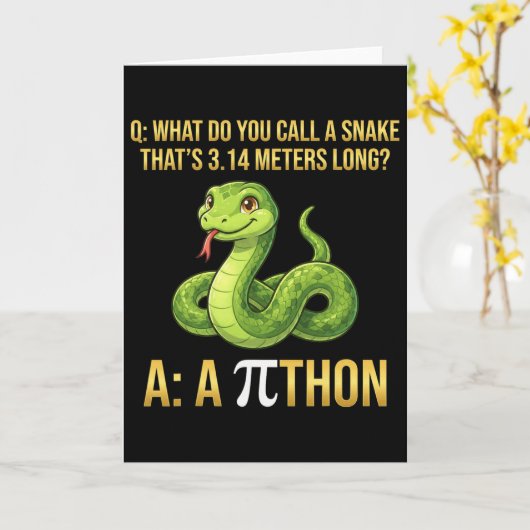 Carte Python Pithon Pi jour symbole drôle prof de maths (Fleur jaune)