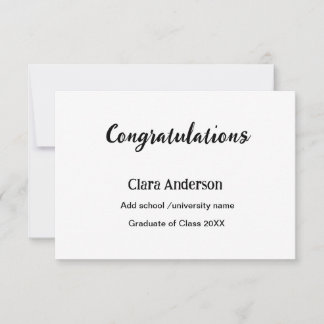 Carte QR blanc noir photo classique graduation élégante