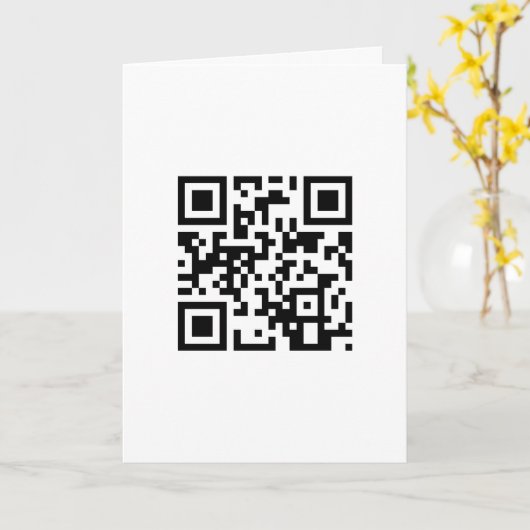 Carte QR code birthday on white (Fleur jaune)