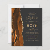Carte QR Code Budget Rust Agate Doré 50e Anniversa (Devant)