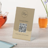 Carte QR Code Café noir Menu Logo Panneau moderne  (In SItu)