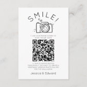 Carte Qr Code Capture Mariage Photos Black Chic Modern (Devant)