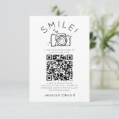 Carte Qr Code Capture Mariage Photos Black Chic Modern (Debout devant)