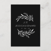 Carte Qr Code Capture Mariage Photos Black Chic Modern (Dos)