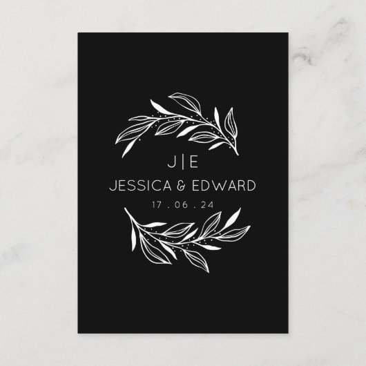 Carte Qr Code Capture Mariage Photos Black Chic Modern (Dos)